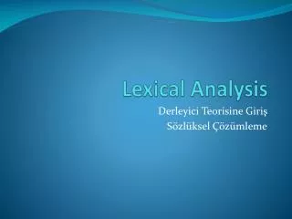 lexical analysis
