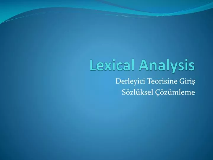 lexical analysis