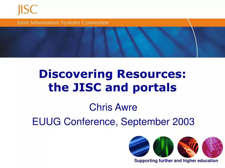 discovering resources the jisc and portals