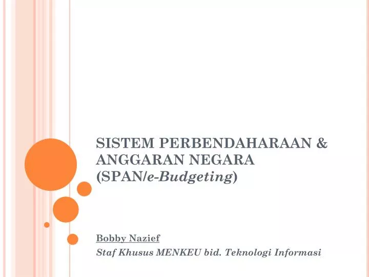sistem perbendaharaan anggaran negara span e budgeting