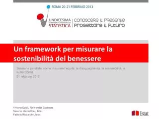 un framework per misurare la sostenibilit del benessere