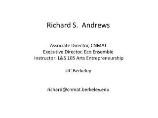 Student majors: L&amp;S 105 Arts Entrepreneurship, Spring, 2013