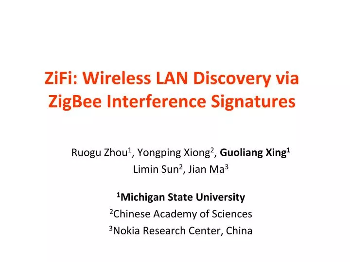 zifi wireless lan discovery via zigbee interference signatures