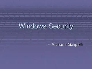 Windows Security