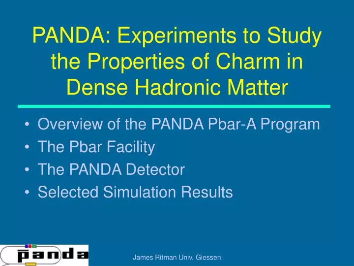 panda experiments to study the properties of charm in dense hadronic matter