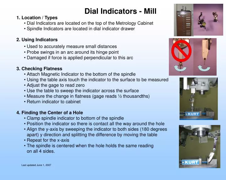 dial indicators mill