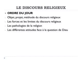 le discours religieux