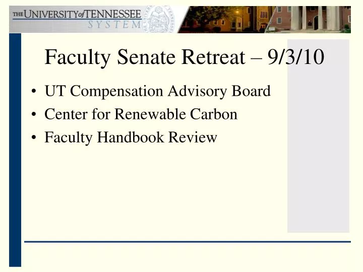 faculty senate retreat 9 3 10