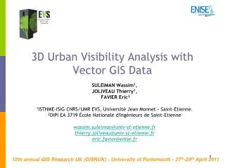 3D Urban Visibility Analysis with Vector GIS Data