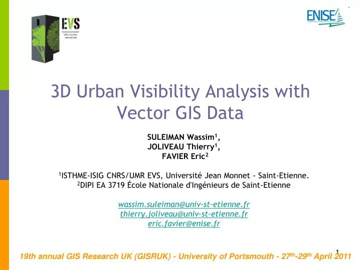 3d urban visibility analysis with vector gis data