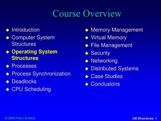 Course Overview