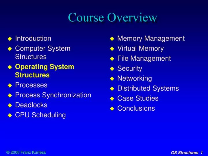 course overview