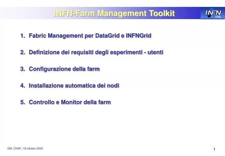 infn farm management toolkit