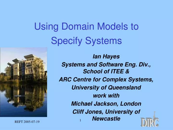 using domain models to specify systems