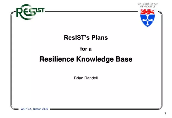resist s plans for a resilience knowledge base