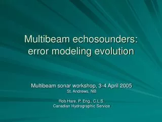 multibeam echosounders error modeling evolution