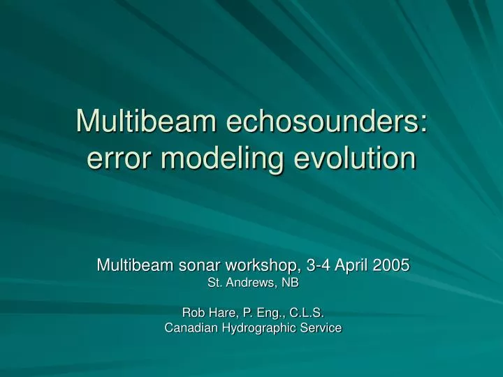 multibeam echosounders error modeling evolution