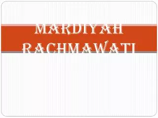 mardiyah rachmawati