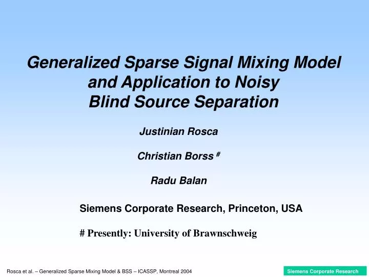 generalized sparse signal mixing model and application to noisy blind source separation