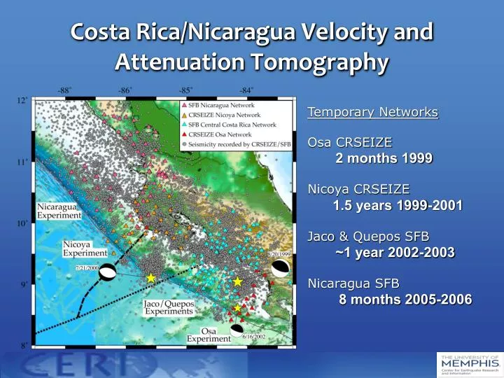 costa rica nicaragua velocity and attenuation tomography
