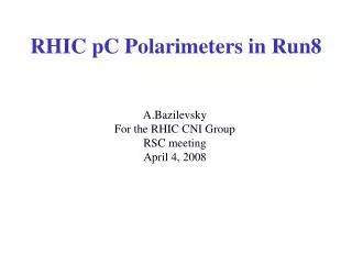 RHIC pC Polarimeters in Run8