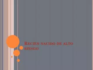 reci n nacido de alto riesgo