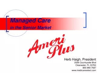 Managed Care in the Senior Market