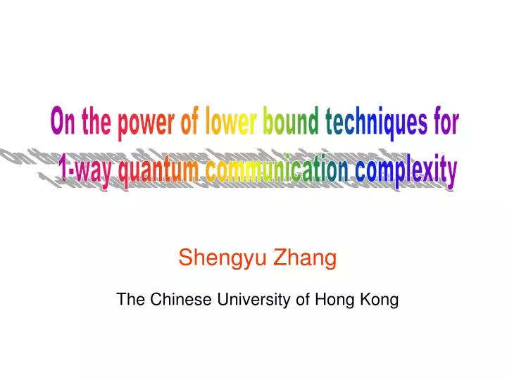 shengyu zhang the chinese university of hong kong