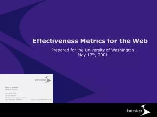 Effectiveness Metrics for the Web