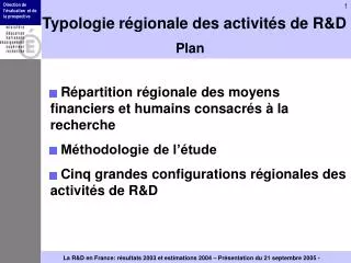 typologie r gionale des activit s de r d