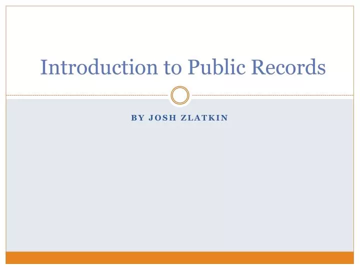 introduction to public records