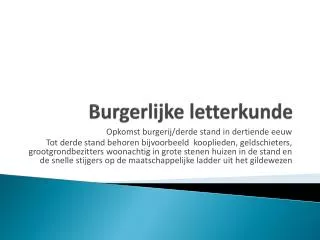 burgerlijke letterkunde