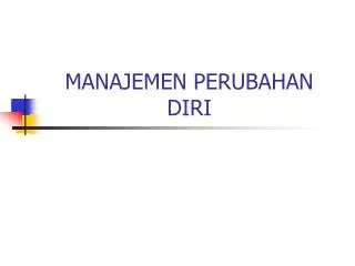 manajemen perubahan diri