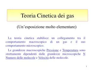 teoria cinetica dei gas