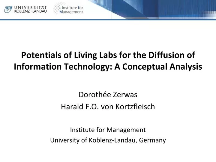 potentials of living labs for the diffusion of information technology a conceptual analysis