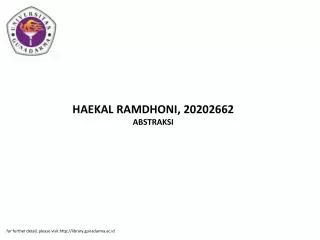 HAEKAL RAMDHONI, 20202662 ABSTRAKSI