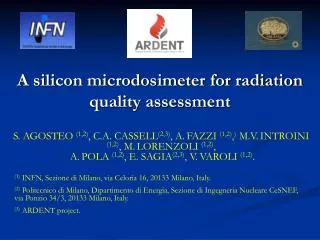 A silicon microdosimeter for radiation quality assessment