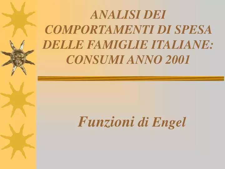 analisi dei comportamenti di spesa delle famiglie italiane consumi anno 2001