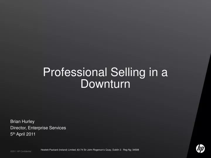 professional selling in a downturn