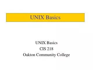 UNIX Basics