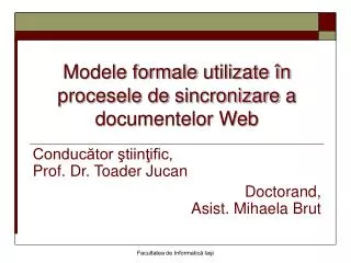 modele formale utilizate n procesele de sincronizare a documentelor web