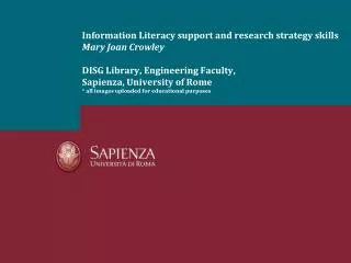 Sapienza University of Rome libraries serving: