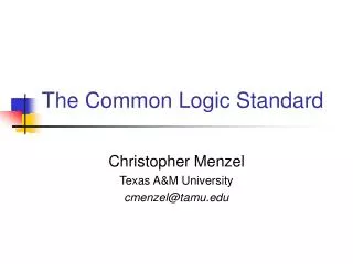 The Common Logic Standard