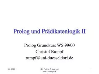 prolog und pr dikatenlogik ii