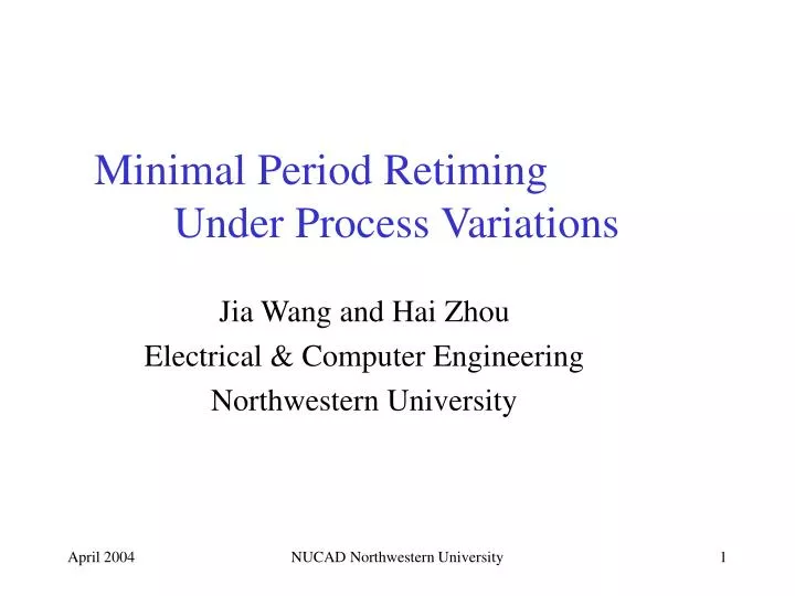 minimal period retiming under process variations