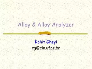 Alloy &amp; Alloy Analyzer