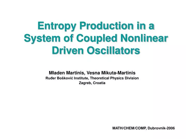 entropy production in a system of coupled nonlinear driven oscillators