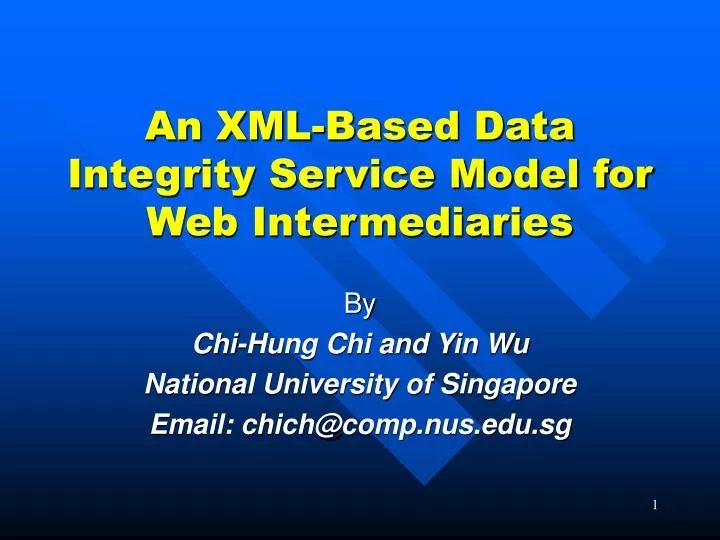 an xml based data integrity service model for web intermediaries