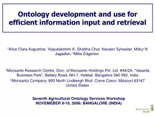 Ontology development and use for efficient information input and retrieval