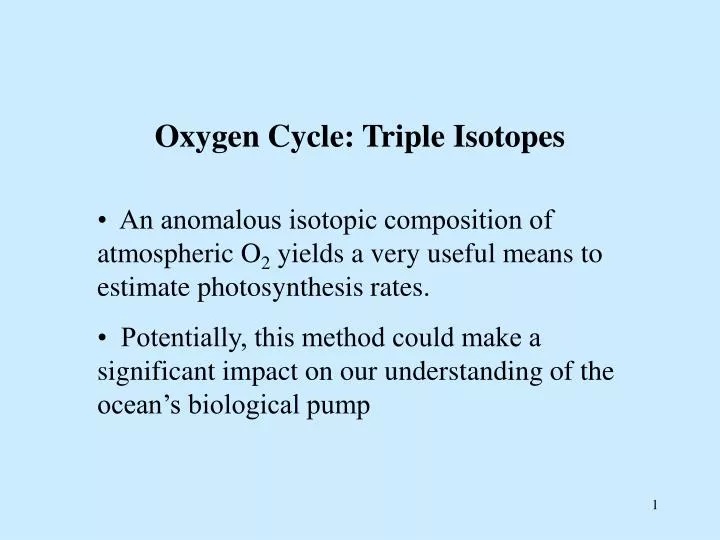 oxygen cycle triple isotopes